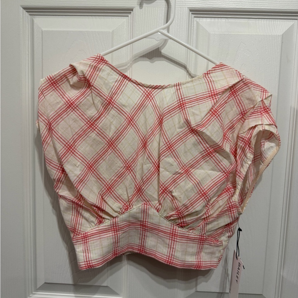 Bailey 44 Red and White Plaid Blouse